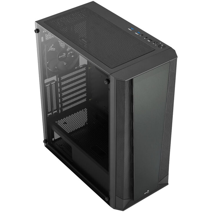 Aerocool Prism Midi-Tower, Tempered Glass - schwarz image number 1