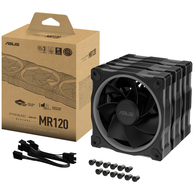 ASUS Prime MR120 ARGB-L&uuml;fter, PWM, Reverse - 120mm, schwarz, 3er-Pack image number 14