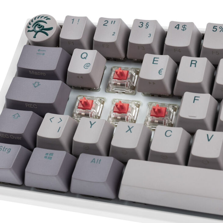 Ducky One 3 Mist Grey Mini Gaming Keyboard, RGB LED - MX-Silent-Red image number 4