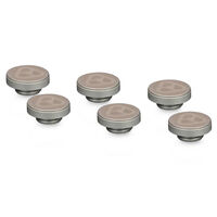 Thermal Grizzly DeltaMate Plug Verschlussstopfen, Messing, G1/4"-Gewinde - nickel, 6er-Pack