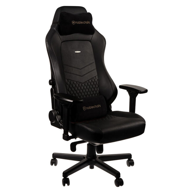 noblechairs HERO Real Leather Gaming Chair - Black/Black image number 7