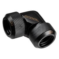 Alphacool Eiszapfen 13mm hard tube screw fitting 90 degree L-connector acrylic-brass tubes - black
