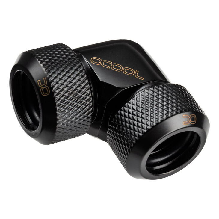 Alphacool Eiszapfen 13mm Hardtube Anschraubtülle 90 Grad L-Verbinder Acryl- Messingrohre - schwarz image number 0