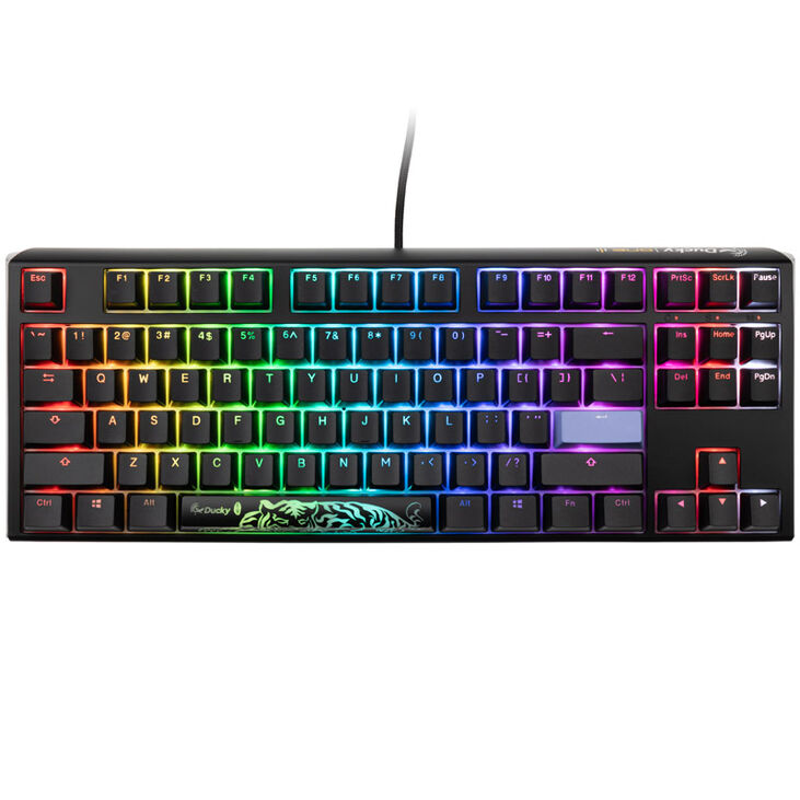 Ducky One 3 Classic Black/White TKL Gaming Keyboard, RGB LED - MX-Blue (US) image number 1