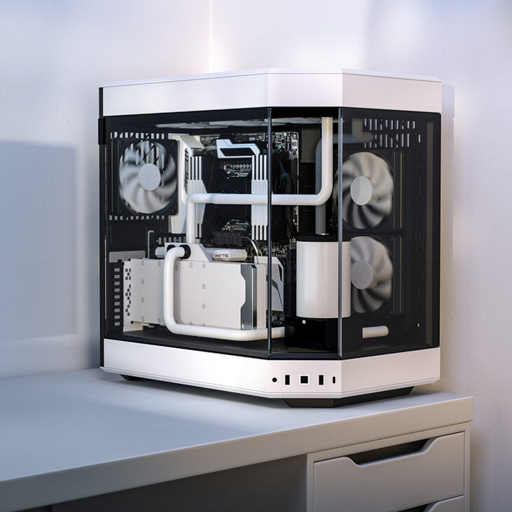 Hyte Y60 Midi Tower, Tempered Glass - schwarz/weiß image number 7