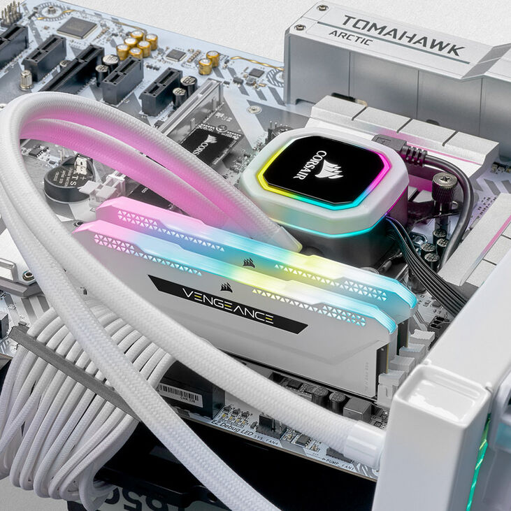 Corsair Vengeance RGB Pro SL DDR4-3200 RAM, CL16, XMP - 16 GB Dual-Kit, weiß image number 5