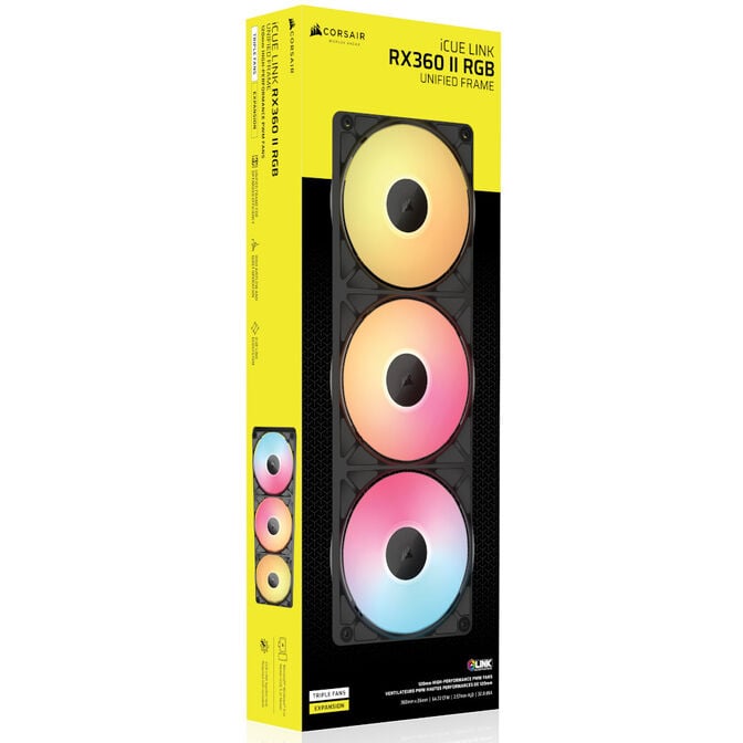CORSAIR iCUE LINK RX360 II Unified Frame RGB Triple-Fan PWM-L&uuml;fter, 2.100 U/min - Schwarz image number 3