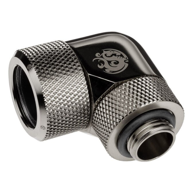 Bitspower Advanced Multi-Link Adapter Connection 90 Degrees G1/4 Inch Female Thread to 16mm OD Hardtube - Rotatable. image number 1