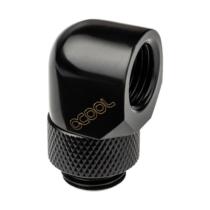 Alphacool Eiszapfen Adapter 90 Degree G1/4 inch Male to G1/4 inch Female - Rotatable, Black image number 0