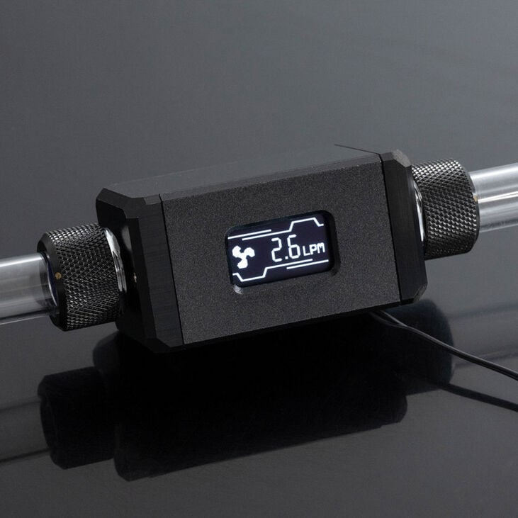 Bitspower Durchflusssensor, 2x G1/4 Zoll Anschlüsse, OLED-Display image number 3