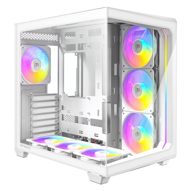 Antec C5 PC case, mid tower, ATX, RGB, tempered glass - white image number 7