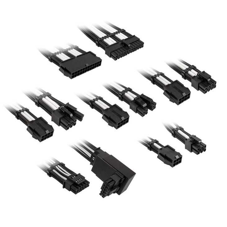 Kolink Core Pro Braided Cable Extension Kit 12V-2x6 Type 2 - Jet Black/Brilliant White image number 0
