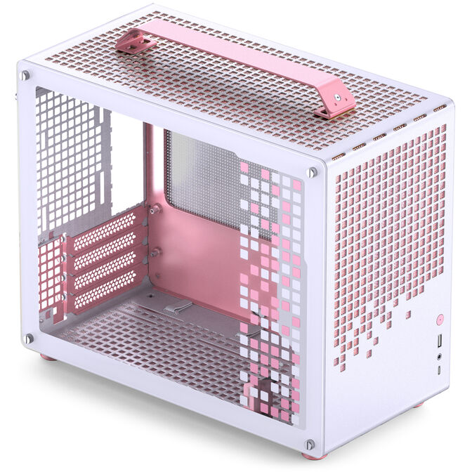Jonsplus Z20 Micro-ATX Geh&auml;use, mit Tragegriff - wei&szlig;/pink image number 1