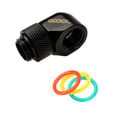 Alphacool Eiszapfen Adapter 90 Degree G1/4 inch Male to G1/4 inch Female - Rotatable, Black image number null