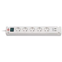Brennenstuhl Bremounta power strip, 5-way, USB charging function - white