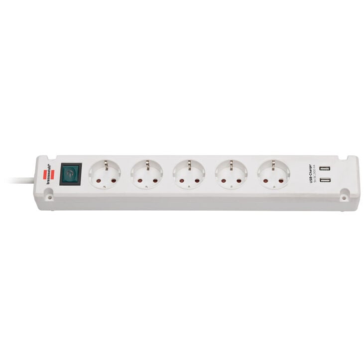 Brennenstuhl Bremounta Steckdosenleiste, 5-fach, USB-Ladefunktion - weiß image number 0