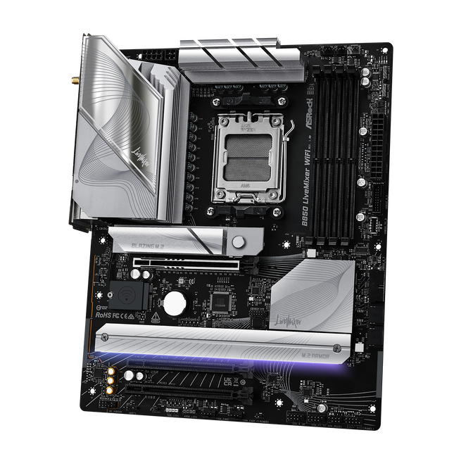 ASROCK B850 LiveMixer WiFi motherboard, socket AM5, AMD B850, ATX, DDR5 image number 2