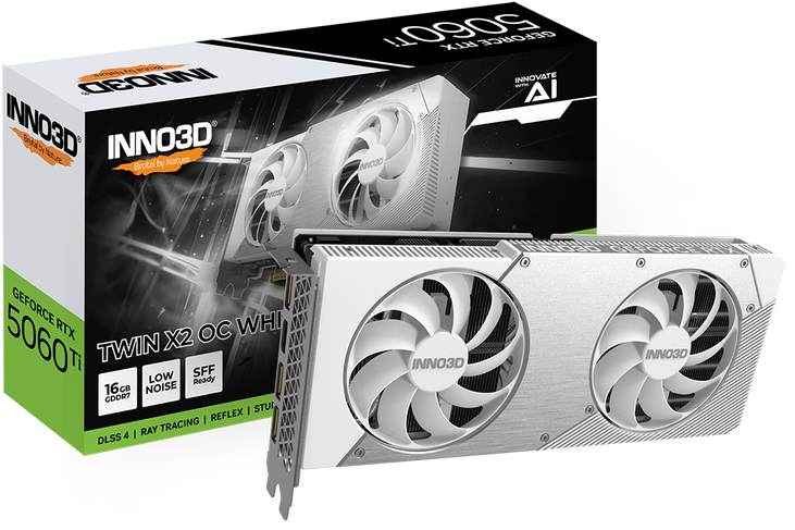 INNO3D GEFORCE RTX 5060 Ti Twin X2 OC White, 16384 MB GDDR7 image number 0