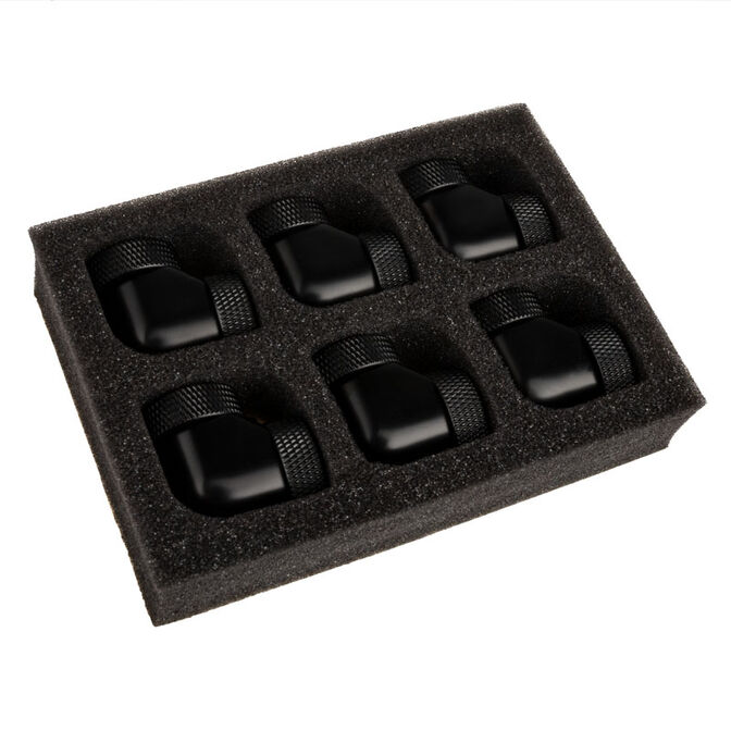Raijintek Connector PELIAS D140906, 14mm, 90 Degree Adapter - 6-Pack, black image number 2