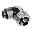 Alphacool Eiszapfen Connector 90 Degree G1/4 Inch Female Thread to 16/10mm - Rotatable, chrome silver image number null