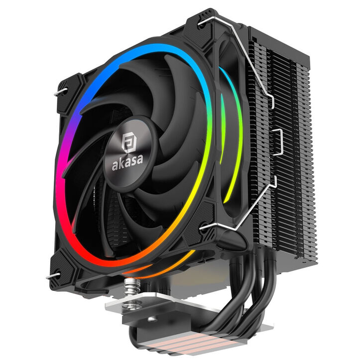Akasa SOHO H4 Plus CPU-Kühler & AR12 Reverse-Lüfter, RGB - schwarz image number 5