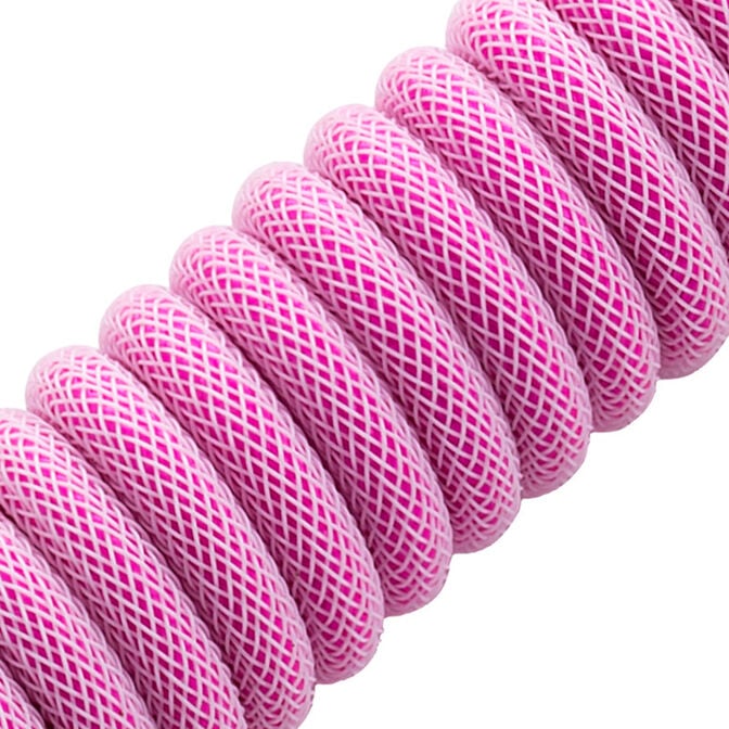 CableMod PRO Coiled Keyboard Cable USB-C to USB Type A, Strawberry Cream - 150cm image number 1
