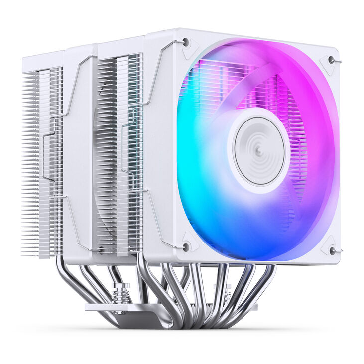 Jonsbo CR-3000E CPU cooler, dual tower, RGB - 120mm, white image number 1