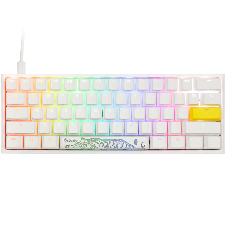 Ducky One 2 Pro Mini White Edition Gaming Tastatur, RGB LED - Cherry Blue (US) image number 1