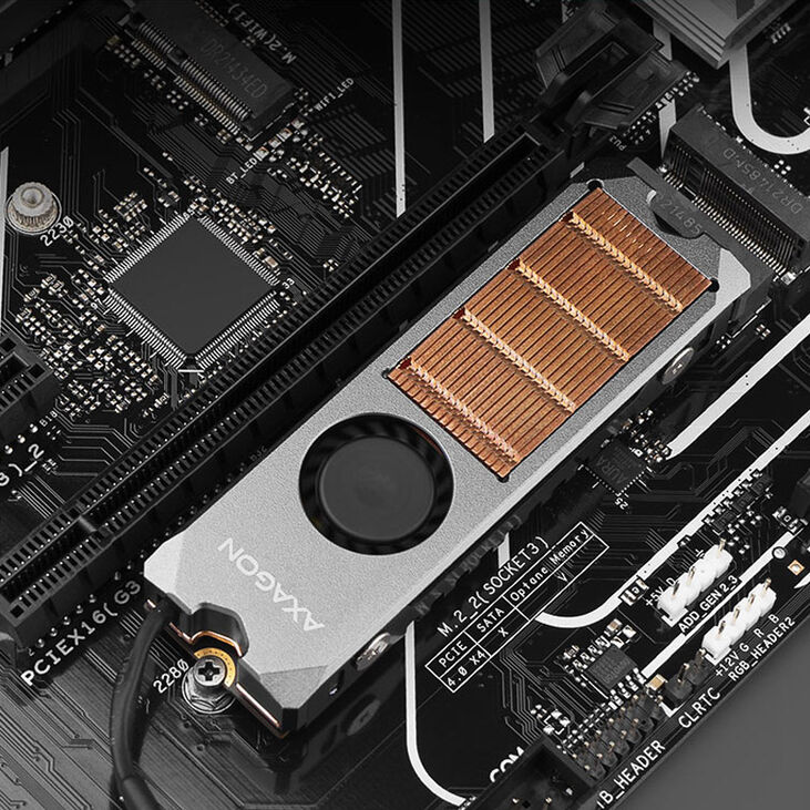 AXAGON CLR-M2FAN Kühler für M.2 2280 SSD image number 3