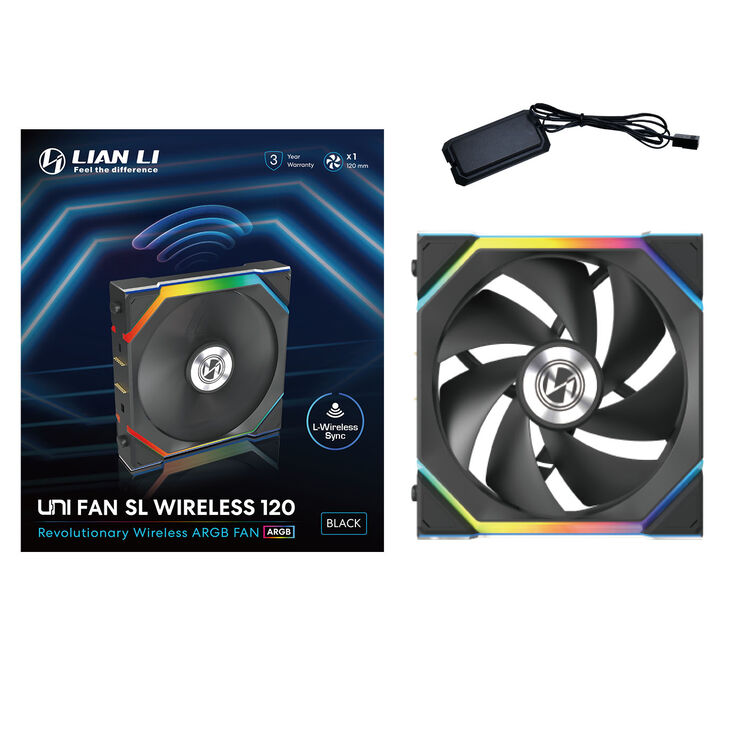Lian Li UNI FAN SL Wireless ARGB PWM Lüfter - 120 mm, schwarz image number 6