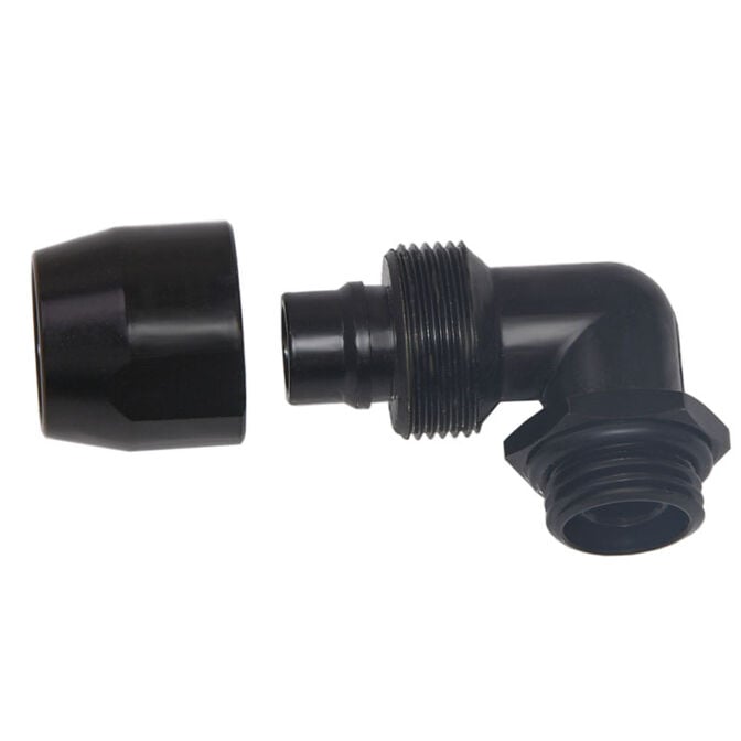 Alphacool HF Screw-in Fitting TPV Metal, 90 Degree Rotatable 12.7/7.6mm - Black image number 2