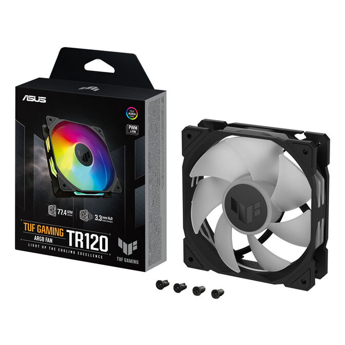 ASUS TUF Gaming TR120, PWM ARGB Fan - 120mm, Black image number 4