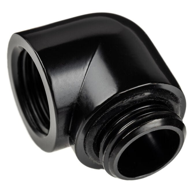 Alphacool Eiszapfen Adapter 90 Degree G1/4 inch Male to G1/4 inch Female - Black image number 0