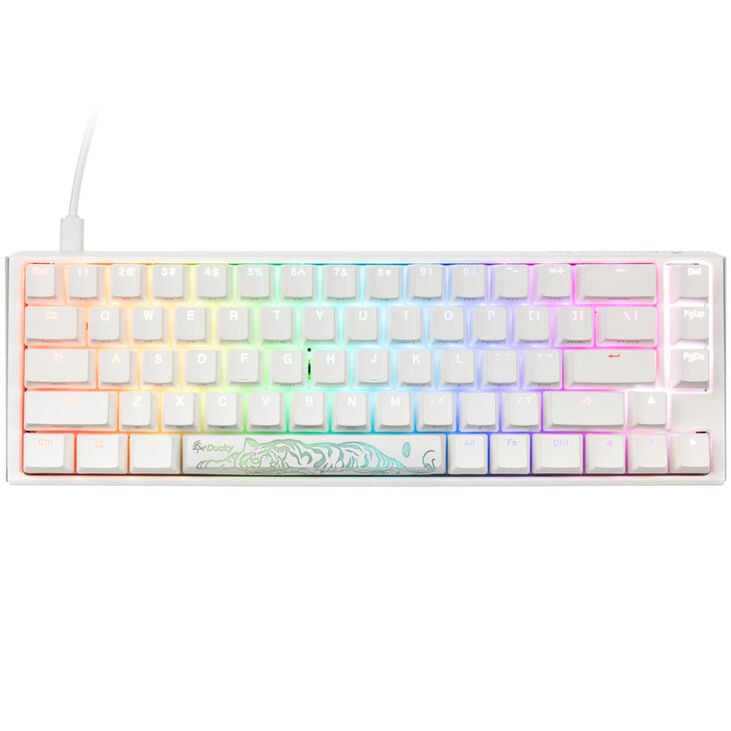 Ducky One 3 Classic Pure White SF Gaming Keyboard, RGB LED - MX-Silent-Red (US) image number 1