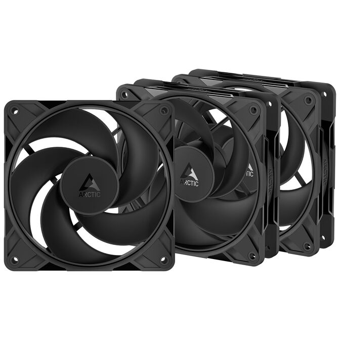 ARCTIC P12 Pro Reverse Fan, PWM - 120mm, black, pack of 3 image number 0