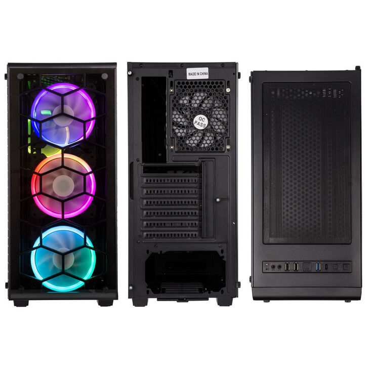 Kolink Observatory RGB Midi-Tower, Tempered Glass - schwarz Window image number 3