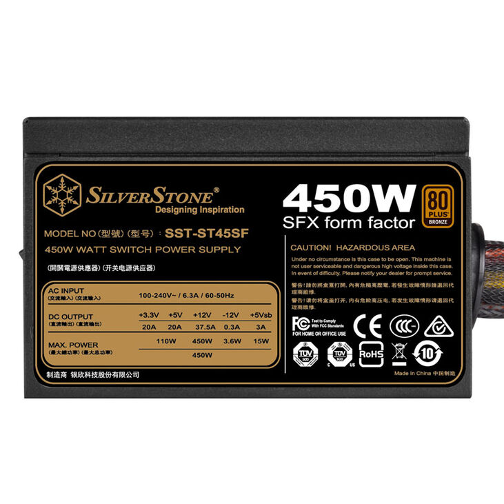 SilverStone SST-ST45SF V3.0 80 PLUS Bronze SFX Netzteil - 450 Watt image number 1