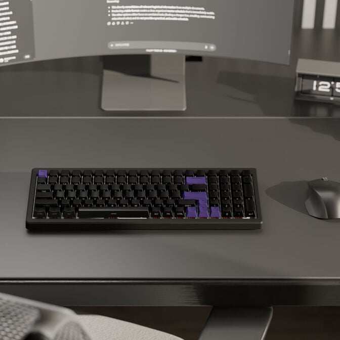 Ducky Cushion 98 Gaming-Tastatur, 96%, US-Layout, Shush Green Switches - Matt schwarz image number 7
