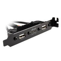 Akasa Internes USB 3.0/2.0 auf externes USB-C und 2x USB 2.0 Typ-A Adapterkabel - 40cm, schwarz