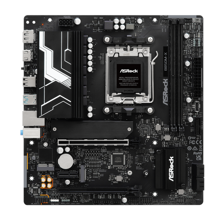 ASROCK B850M-X motherboard, Socket AM5, AMD B850, Micro-ATX, DDR5 image number 4