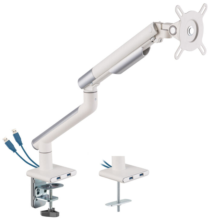Alterzone Arm One USB Aluminum Monitor Arm, 2 x 3.0 USB Ports, Weiß image number 4