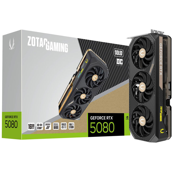 ZOTAC GAMING GeForce RTX 5080 Solid OC, 16384 MB GDDR7 image number 0