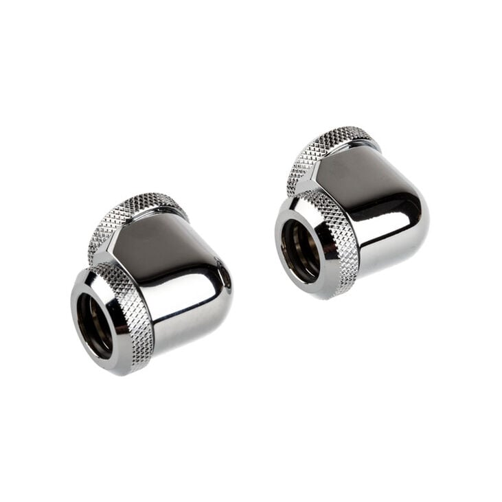 Corsair Hydro X Series XF Hardline Adapter 90 Degree 12mm OD to 12mm OD Hardtube - 2 Pack, chrome image number 1