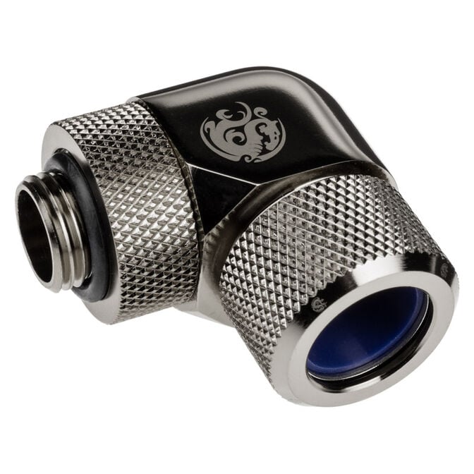 Bitspower Advanced Multi-Link Adapter Connection 90 Degrees G1/4 Inch Female Thread to 14mm Outer Diameter Hardtube - Rotatable. image number 0