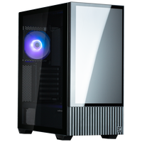 Zalman Z10 DS PC Case, Midi Tower, ATX, RGB, Tempered Glass - Black, with LCD Display