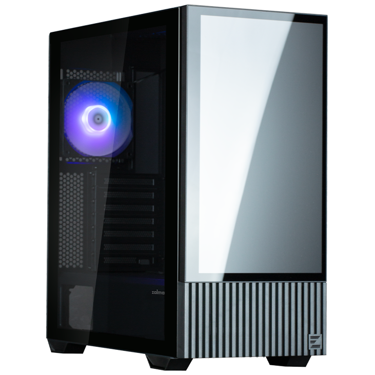 Zalman Z10 DS PC-Gehäuse, Midi-Tower, ATX, RGB, Tempered Glass - schwarz, mit LCD-Display image number 0