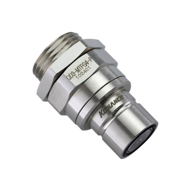 Koolance QD3 Quick Disconnect with Bulkhead straight male G1/4 inch female thread - no-spill, silver image number 0