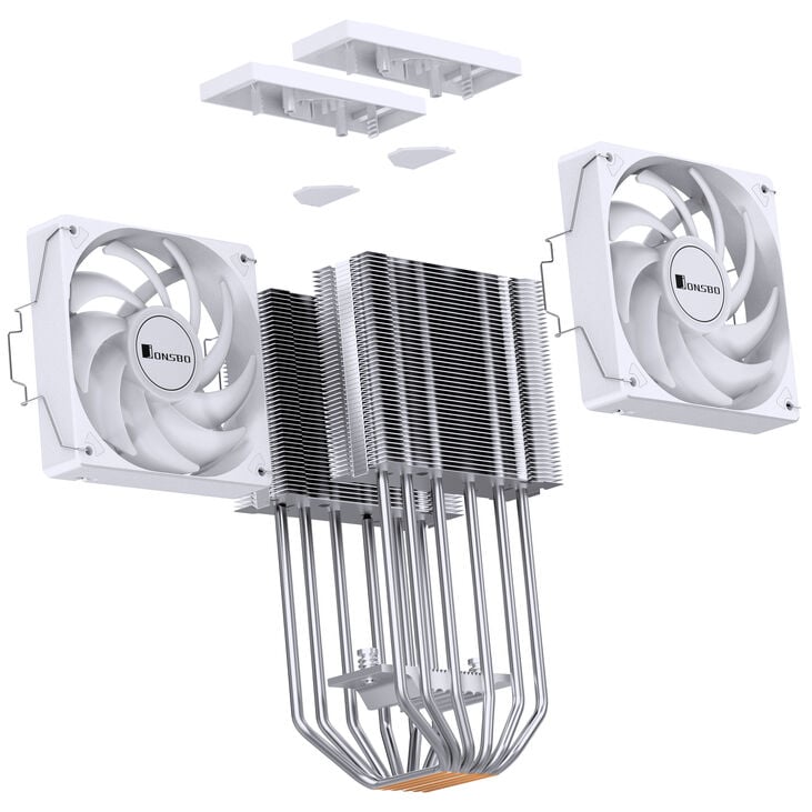 Jonsbo CR-3000E CPU cooler, dual tower, ARGB, 260W TDP - white, 120mm image number 9