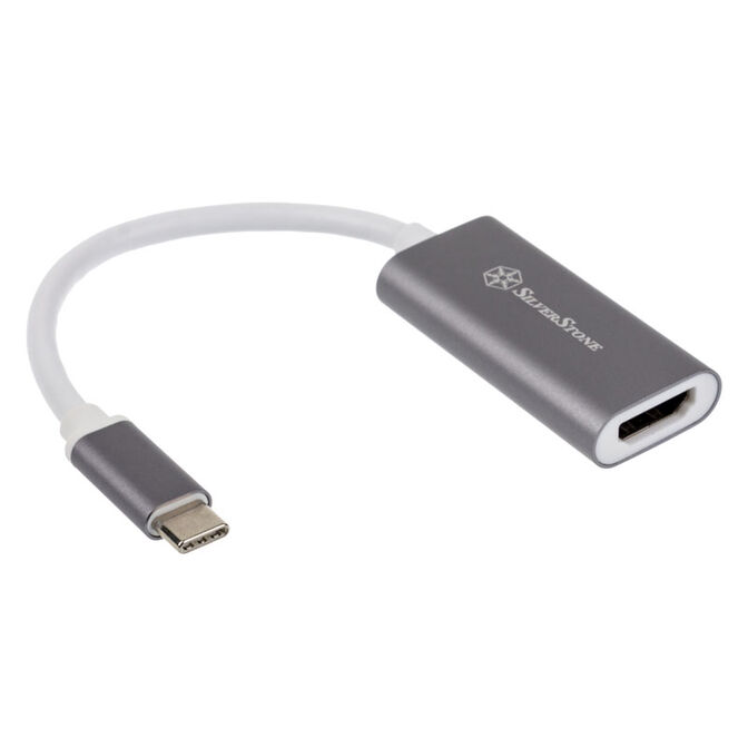 SilverStone SST-EP07C-E - USB 3.1 Type C auf HDMI V2.0b Adapter - grau image number 1