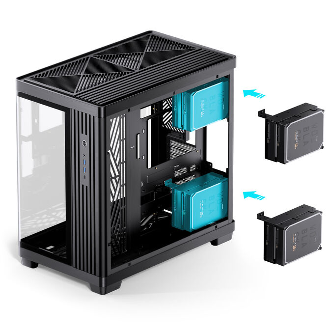 Jonsbo TK-4 Geh&auml;use, Midi-Tower, ATX, Tempered Glass - schwarz image number 7